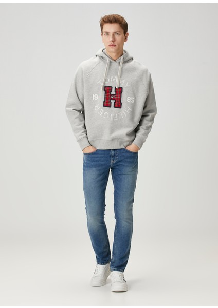 Açık Gri Kapüşonlu Logo Detaylı Sweatshirt fiyatları
