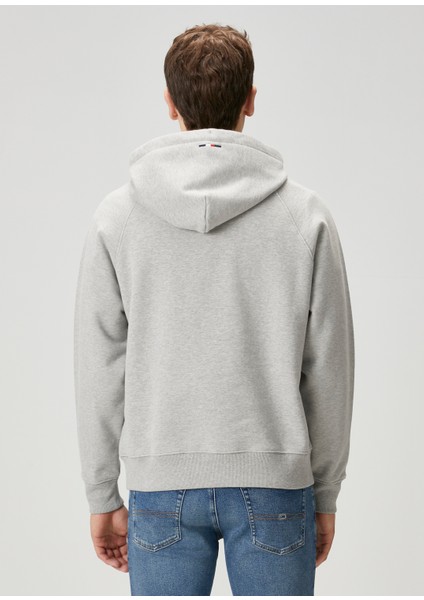Açık Gri Kapüşonlu Logo Detaylı Sweatshirt fırsatları