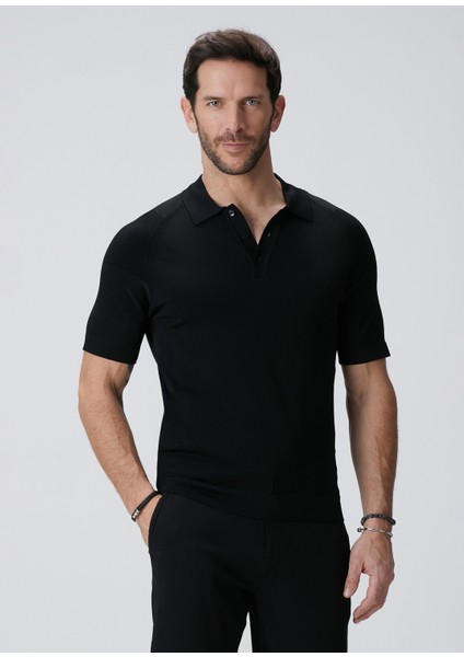 N-Tech Siyah Polo Yaka Kazak modelleri