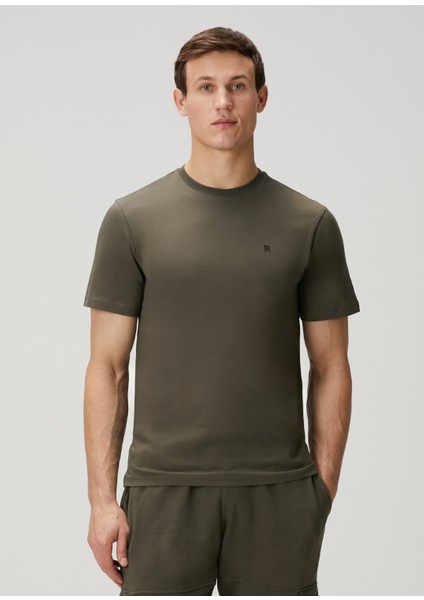 Yeşil Logo Detaylı T-Shirt