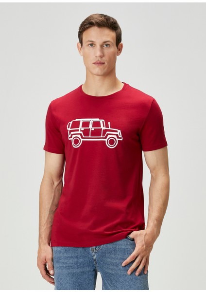 Eighty Five Bordo Baskılı T-Shirt
