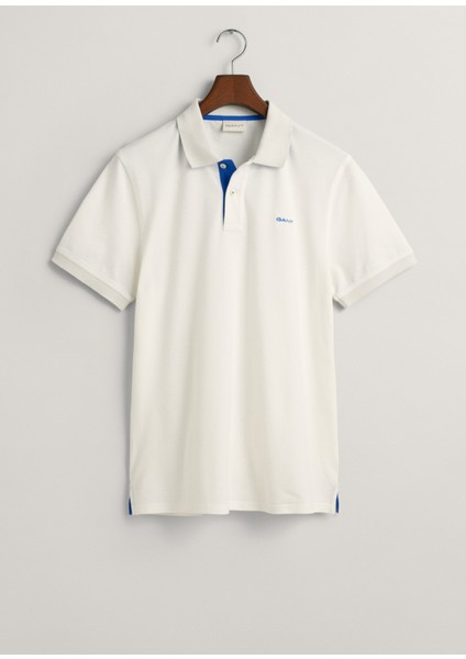 Beyaz Polo Yaka Regular Fit Kısa Kollu Erkek T-Shirt modelleri
