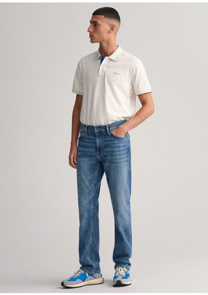 Beyaz Polo Yaka Regular Fit Kısa Kollu Erkek T-Shirt indirimleri