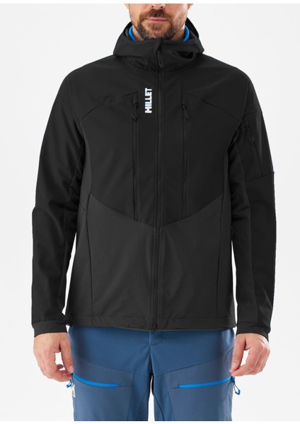 White Softshell Siyah Erkek Spor Ceket