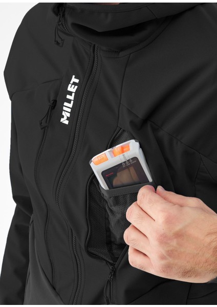 White Softshell Siyah Erkek Spor Ceket