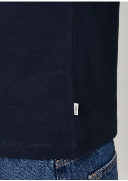Lacivert Logo Baskılı T-Shirt