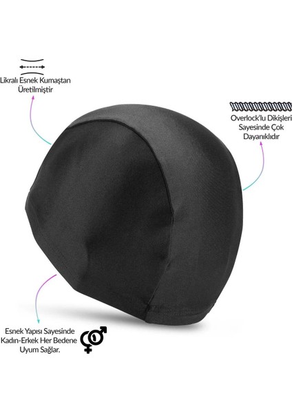 Yüzücü Gözlüğü 4'lü Set, Kulak ve Burun Tıkaçlı, Ayarlanabilir, Deniz ve Havuz Kullanımı