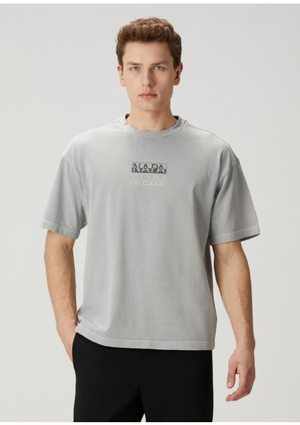 Cortona Açık Gri Logo Baskılı T-Shirt