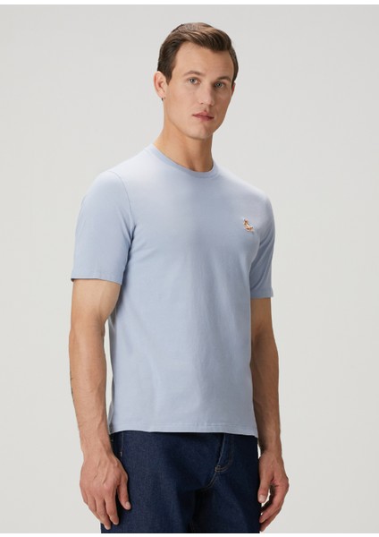 Regular Fit Mavi Logo Patchli T-Shirt