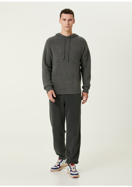 Blimy Koyu Gri Kapüşonlu Sweatshirt