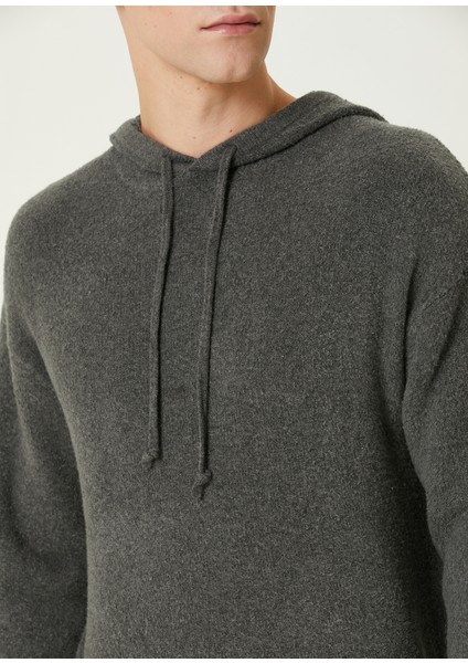 Blimy Koyu Gri Kapüşonlu Sweatshirt