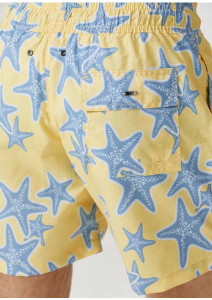Star Fish Sarı Desenli Mayo