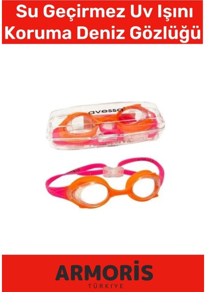 Renkli Çocuk Deniz Gözlüğü, Su Geçirmez ve Uv Koruma, Ayarlanabilir Kayış