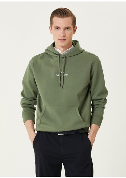 Haki Kapüşonlu Sweatshirt