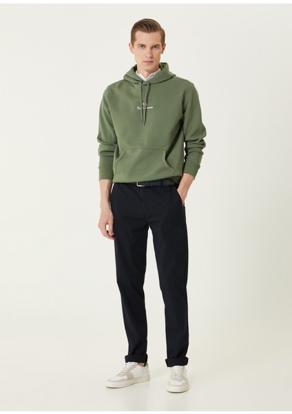 Haki Kapüşonlu Sweatshirt