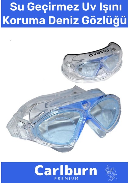 Su Geçirmez, Uv Koruma, Ayarlanabilir Deniz Gözlüğü, Mavi, Kutulu