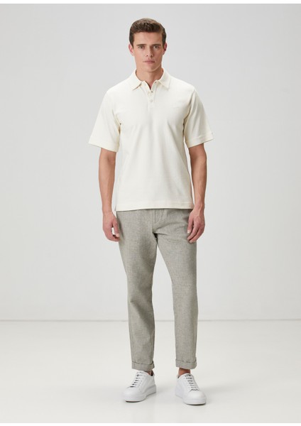 Comfort Fit Kırık Beyaz Polo Yaka T-Shirt modelleri