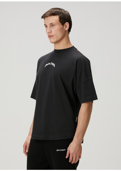 Siyah Logo Baskılı T-Shirt modelleri