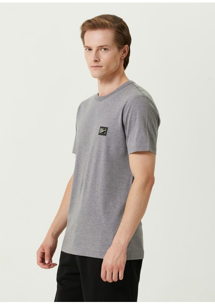 Gri Logo Detaylı T-Shirt modelleri