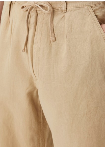 Bej Keten Pantolon