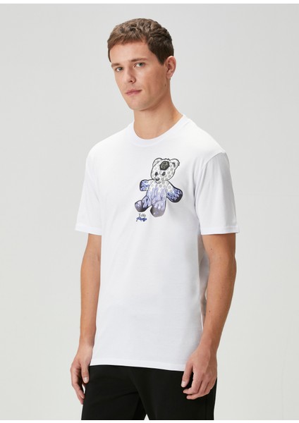 Beyaz Logo Baskılı T-Shirt modelleri