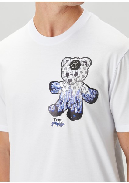 Beyaz Logo Baskılı T-Shirt indirimleri