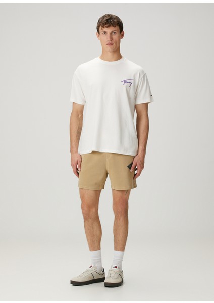 Relaxed Fit Beyaz Logo Baskılı T-Shirt fiyatları