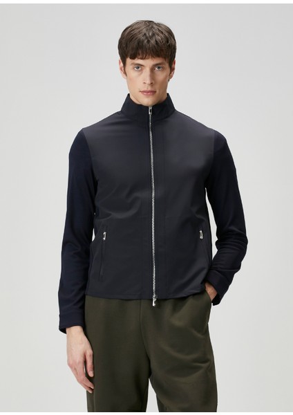 Relaxed Fit Lacivert Yün Ceket