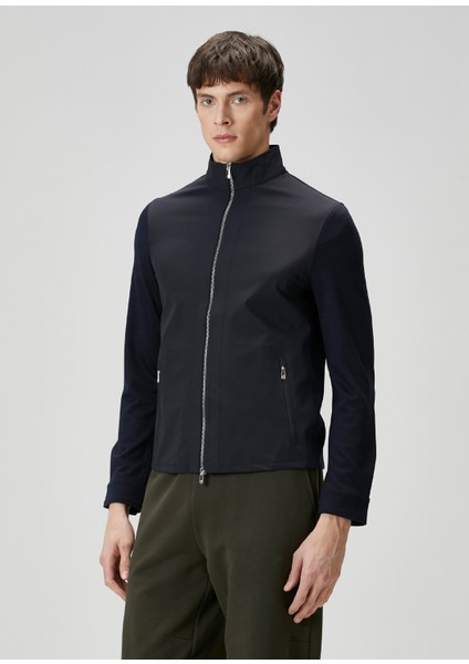Relaxed Fit Lacivert Yün Ceket
