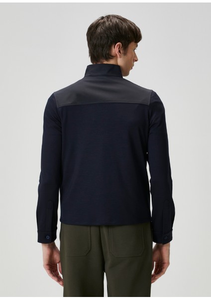 Relaxed Fit Lacivert Yün Ceket