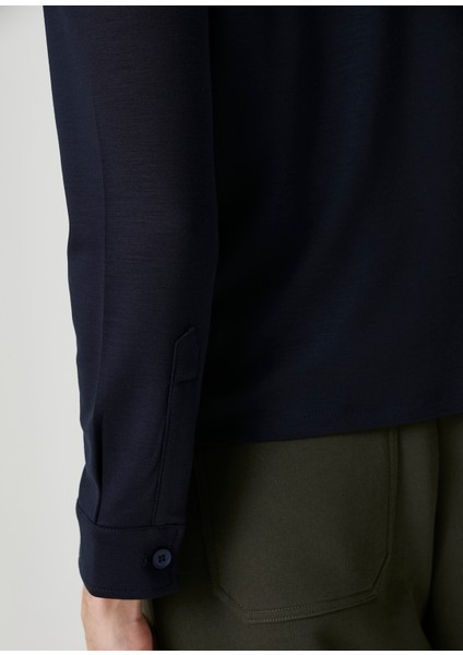 Relaxed Fit Lacivert Yün Ceket