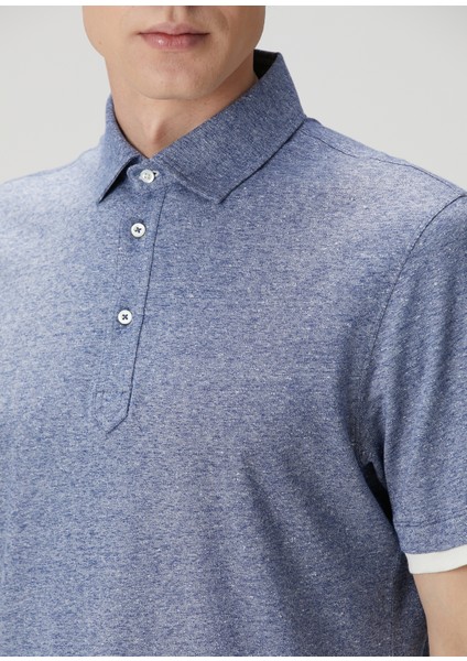 Mavi Polo Yaka Keten T-Shirt indirimleri