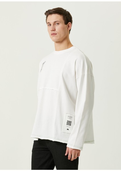 Erase The Hate Beyaz Bisiklet Yaka Erkek Sweatshirt