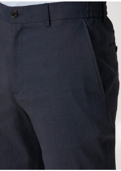 Curtis Lacivert Keten Pantolon
