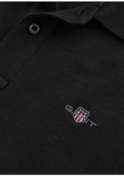 Siyah Polo Yaka Regular Fit Kısa Kollu Erkek T-Shirt