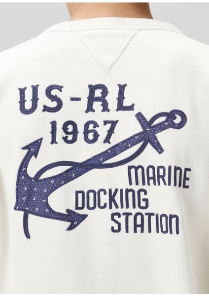 Ekru Baskılı Sweatshirt