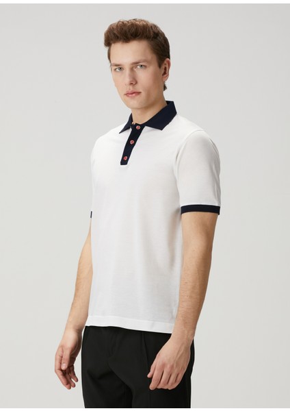 Lacivert Beyaz Polo Yaka T-Shirt modelleri