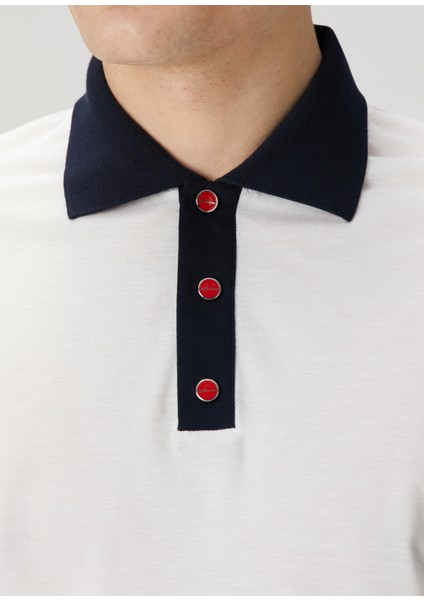 Lacivert Beyaz Polo Yaka T-Shirt indirimleri