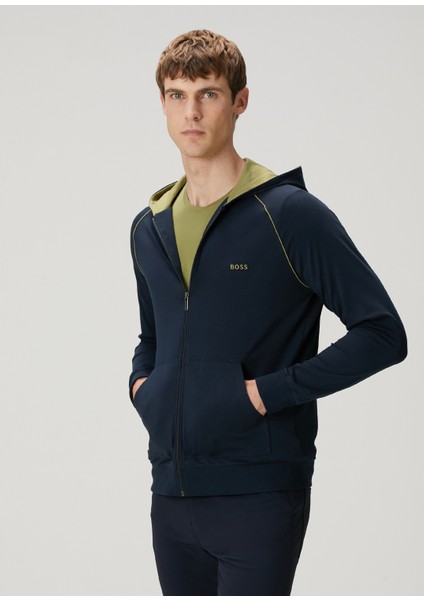 Mavi Kapüşonlu Sweatshirt