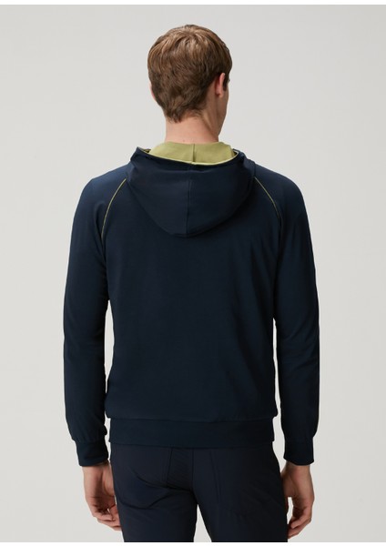 Mavi Kapüşonlu Sweatshirt