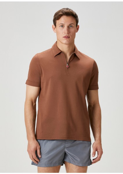 Kahverengi Polo Yaka T-Shirt
