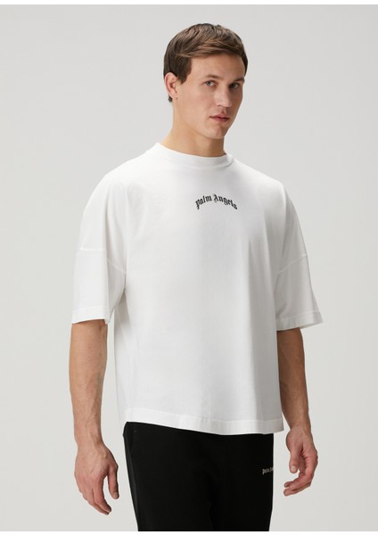 Beyaz Logo Baskılı T-Shirt modelleri