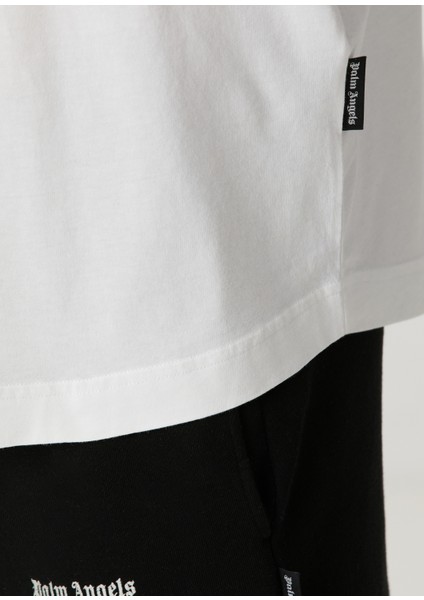 Beyaz Logo Baskılı T-Shirt