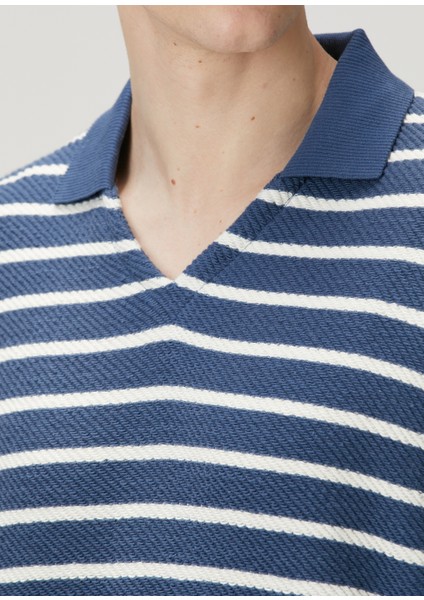 Loose Fit Lacivert Beyaz Çizgi Desenli Sweatshirt indirimleri