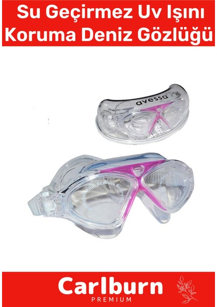 Pembe Deniz Gözlüğü, Ayarlanabilir Kayış, Su Geçirmez, Uv Koruma, Antifog, Kutulu