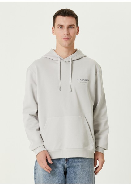 Gri Kapüşonlu Organik Pamuk Sweatshirt