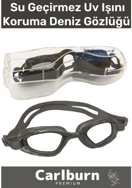 Su Geçirmez Uv Koruma Deniz Gözlüğü, Ayarlanabilir Kayış, Siyah
