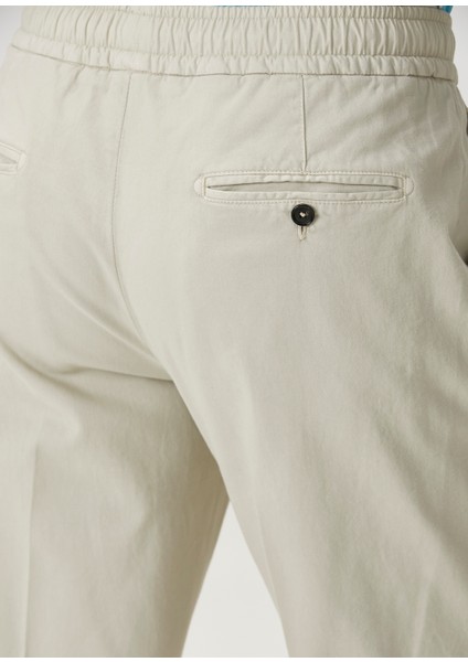 Ekru Beli Kordonlu Pantolon