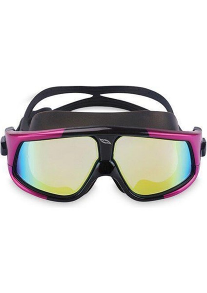 Siyah- Pembe Aynalı Yüzücü Gözlüğü, Rahat ve Şık Tasarım, Suya Dayanıklı Malzeme