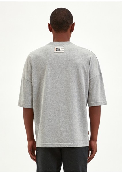 Yağmur Bulutu Gri Krom Oversize T-Shirt